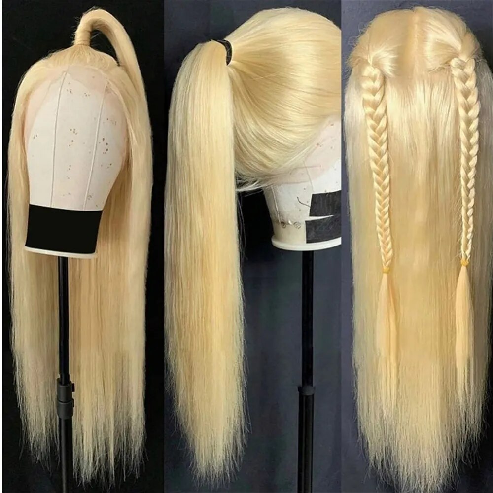 613 Lace Front Wig 38" Brazilian Straight Human Hair Wig