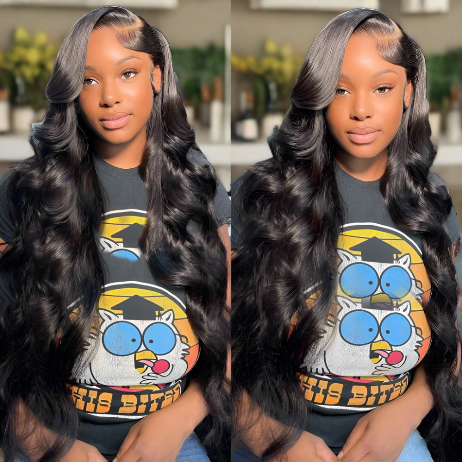 30Inch Hd Transparent Body Wave Lace Front Human Hair Wig