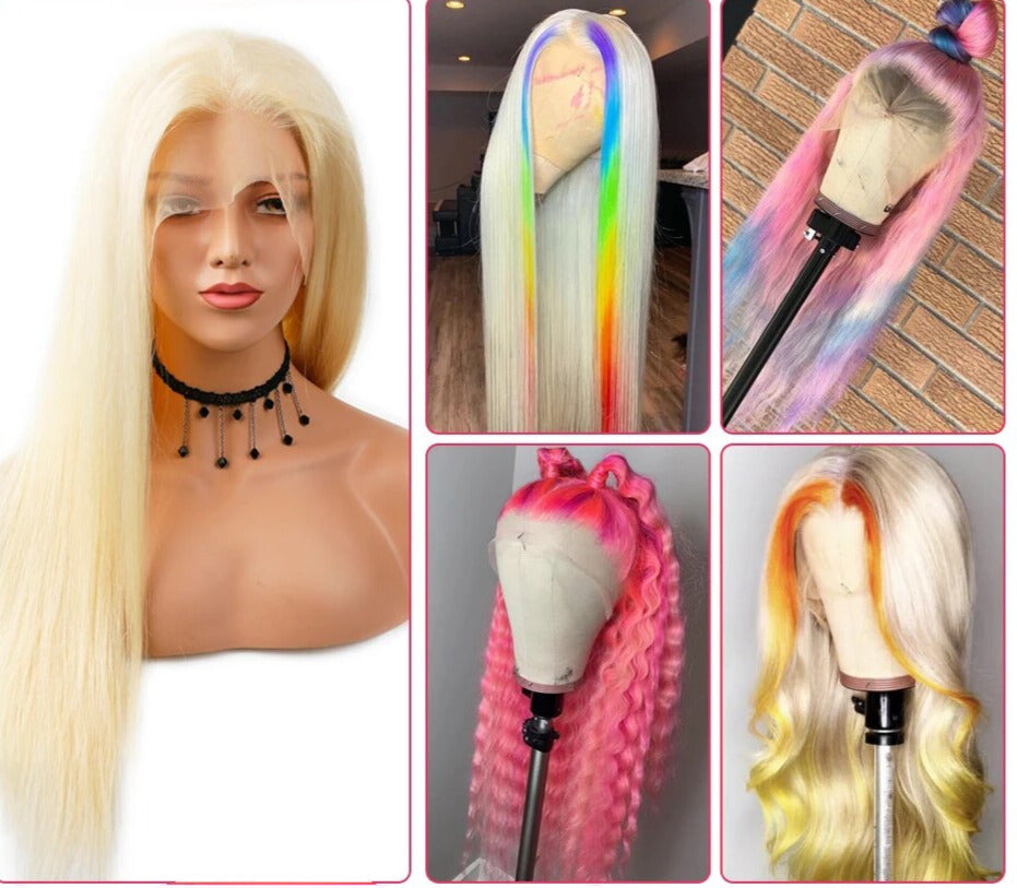 613 Lace Front Wig 38" Brazilian Straight Human Hair Wig