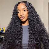 40Inch HD Deep Wave Transparent Lace Frontal Human Hair Wig