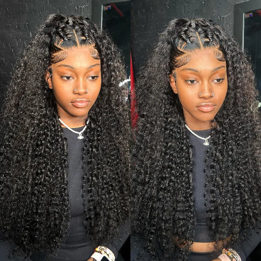 40inch Water Wave Curly Lace Frontal Wigs 13x4 13x6 HD Deep Wave Lace Frontal Wig 360 Full Human Hair Wigs For Women On Sale