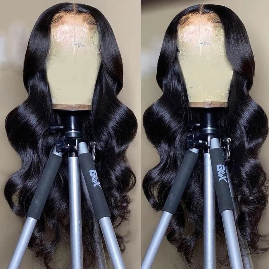 30Inch  Hd Transparent Body Wave Lace Front Human Hair Wig