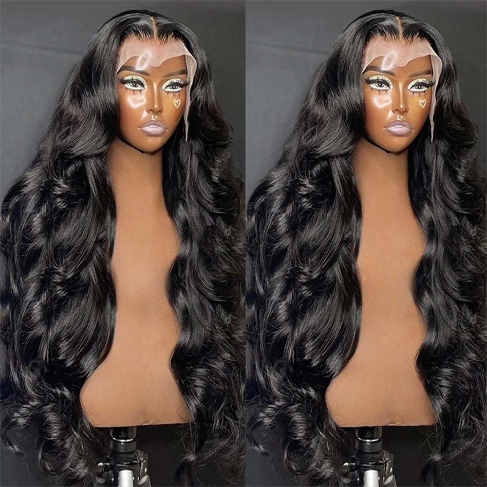 30Inch  Hd Transparent Body Wave Lace Front Human Hair Wig