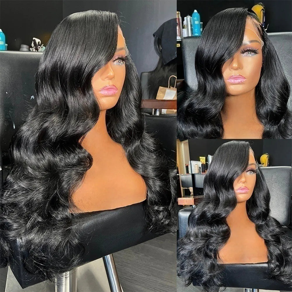 30Inch  Hd Transparent Body Wave Lace Front Human Hair Wig