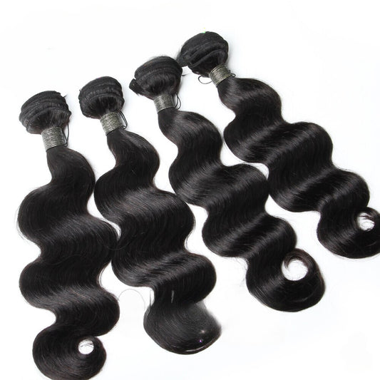 Brazilian Hair Weave Bundles 8 to 22 24 Inch Body Wave Non Remy Human Hair Extension 1 3 4 Bundle Deals Natural Color Htonicca